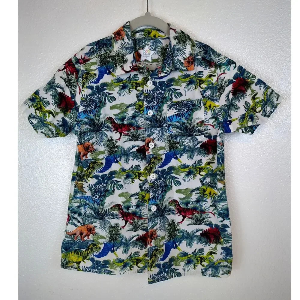 365 Kids Garanimals  Dinosaur Button Front Shirt Size 7
